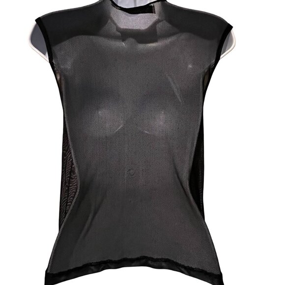 VTG | Catherine Coatney | Men's Zip Front | Faux Leather & Mesh | Fetish Vest - Picture 6 of 11